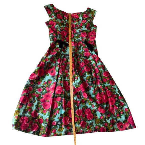 Vtg 60s Walton Pierce Co. Grosse Pointe Rose Dress - Picture 11 of 13